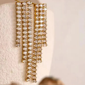 Diva Cubic Zirconia 18K Gold Stainless Steel Waterproof Earrings